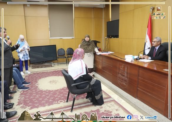 محافظ بني سويف يتدخل لحل شكاوى المواطنين ويقر دعماً إنسانياً خلال اللقاء الأسبوعي المفتوح 1 729522993 1594507912286257 4393380185666391790 n